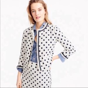 NWT J. Crew Polka Dot Textured Tweed Jacket Blazer